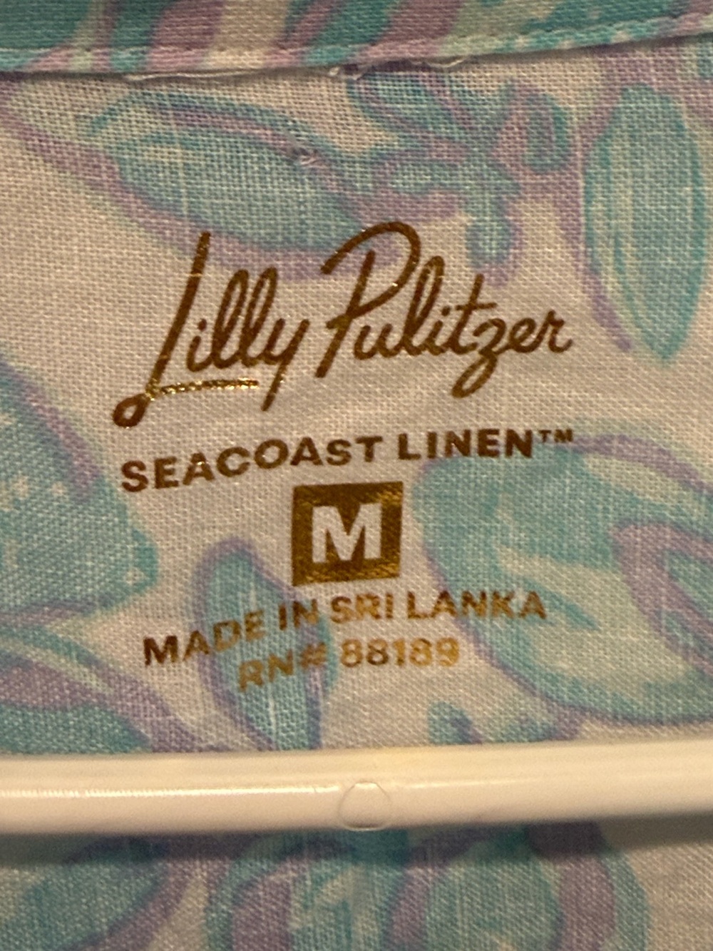 Lilly Pulitzer sea coast linen button down top jacaranda blue simply the zest M - Picture 6 of 8